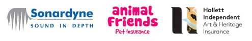 Logos - Corporate Supporters (Sonardyne, Animal Friends Pet Insurance and Hallett Independent)